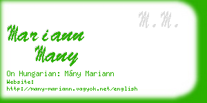 mariann many business card