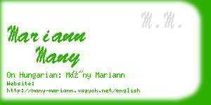 mariann many business card